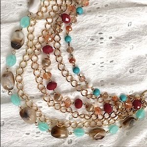 🦋NWOT Jules b Turquoise Beaded Statement Necklace🦋
